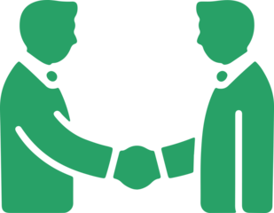 Two people shaking hands a symbol of agreement on transparent background