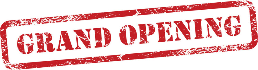 Grand Opening Red Grunge Rubber Stamp