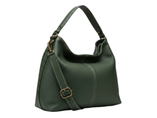 Isolated view of leather hobo bag, satchel purse handbag for women, modern and stylish accessory