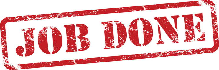 Job Done Red Grunge Rubber Stamp