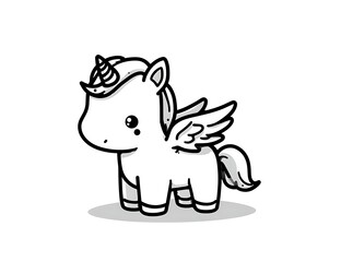 Obraz premium Cute Unicorn and Rainbow Coloring Page