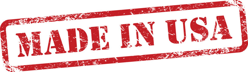 Made in USA Red Grunge Rubber Stamp