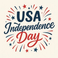 Obraz premium USA independence day lettering fireworks