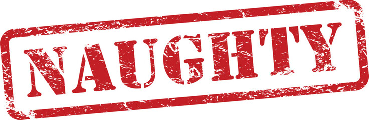 Naughty Red Grunge Rubber Stamp