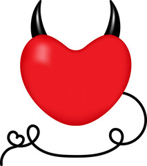 image of a heart with horns and a tail
