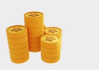 Premium Gold Financial Coins Representing Investment, Success, and Business Achievement or Wealth Level Up in a Game