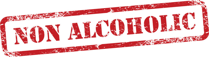 Non Alcoholic Red Grunge Rubber Stamp