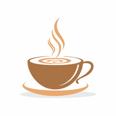Aromatic coffee cup with steam rising, perfect for cafe or beverage branding
