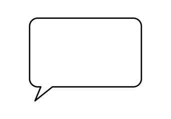 Burbuja de diálogo rectangular vacía en fondo blanco