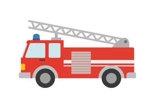 Cami&oacute;n de bomberos rojo en fondo blanco