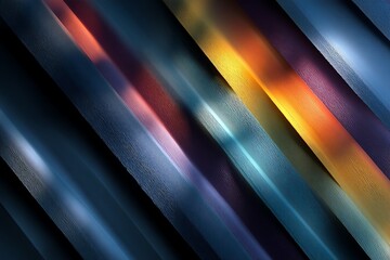 Fototapeta premium Diagonal textured stripes with colorful gradient light effects for modern background or design