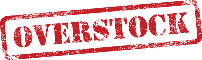 Overstock Red Grunge Rubber Stamp