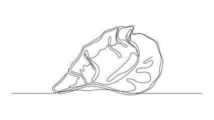 One line art continuous line drawing of a sleeping dog on white background