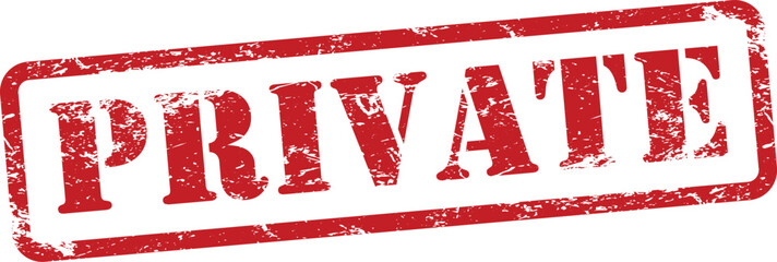 Private Red Grunge Rubber Stamp