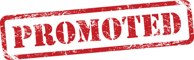 Promoted Red Grunge Rubber Stamp