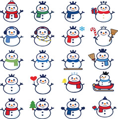 Cute Snowman Character Illustration – Winter Holiday Cartoon Design
