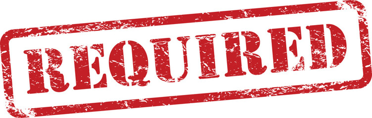 Required Red Grunge Rubber Stamp