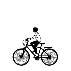 Fototapeta premium Silhouette of Father and Child Riding Bicycle: Sim
