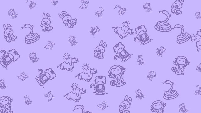 animal pattern seamless looping