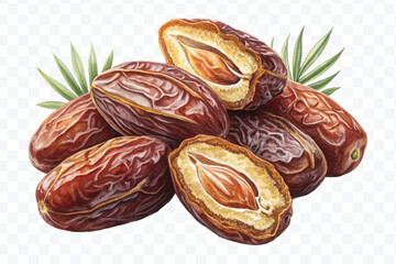 realistic delicious fresh dates in different style isolated on transparent background 