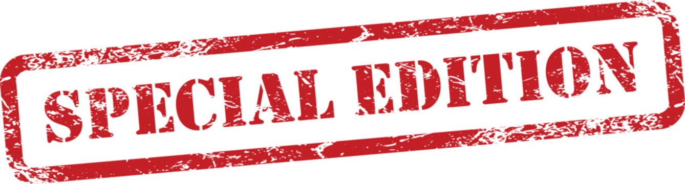 Special Edition Red Grunge Text Stamp in Rectangular Border