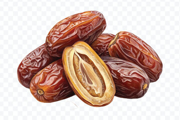 realistic delicious fresh dates in different style isolated on transparent background 