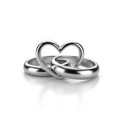 Intertwined wedding rings forming a heart shape, symbolizing love, commitment, and eternal union in a marriage