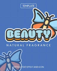 beauty editable text effect with modern and simple style