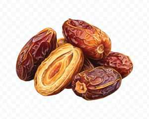 realistic delicious fresh dates in different style isolated on transparent background 