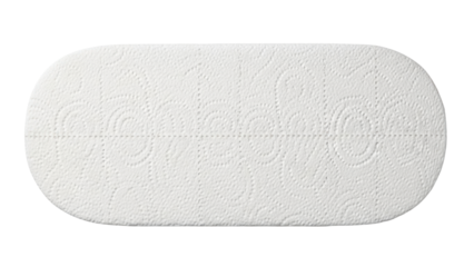 Isolated toilet paper sheet, hygienic roll. Single ply tissue, lavatory soft absorbent paper