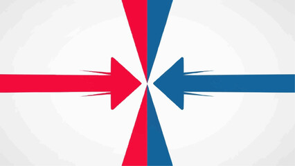 Obraz premium Opposing Arrows Illustration Featuring Red and Blue Directions in a Graphic Representation