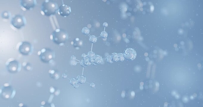 Baclofen rotating 3D model of skeletal muscle relaxant, seamless looped video
