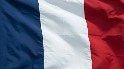 Waving national flag of france outdoor celebration flag background bright sky close-up view identity and unity