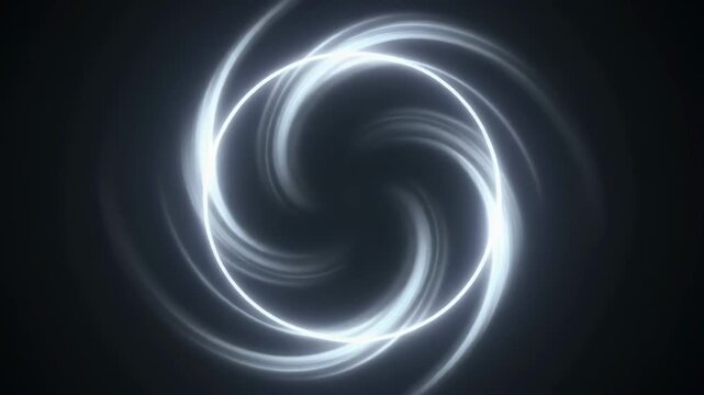 Soft swirling light forms an ethereal, circular aura, creating an elegant glow and abstract representation of motion and energy