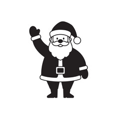 Santa Claus Waving Christmas Character Vector Illustration