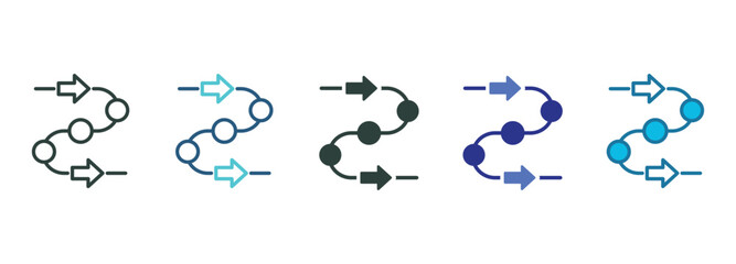 Smooth Process Icon Set Multiple Style Of