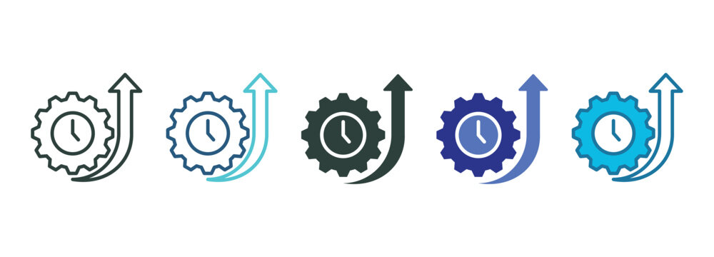 Time Optimizer Icon Set Multiple Style Of