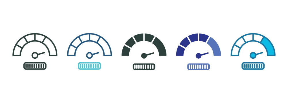Speed Indicator Icon Set Multiple Style Of