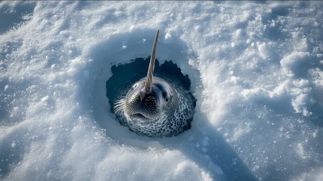 Harpooning a seal in icy waters during wildlife exploration
