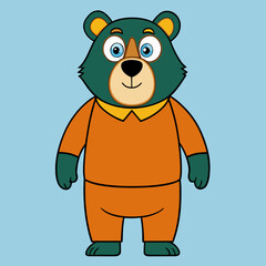 Cute Bear Cartoon Character Vector Illustration