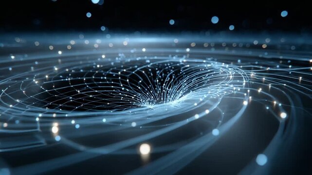 Cosmic Vortex: An abstract, awe-inspiring digital rendering of a mesmerizing cosmic vortex, a swirling nexus of light and energy that hints at the profound mysteries of the universe.