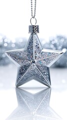 Christmas star ornament with a sparkling design on a bright and festive background