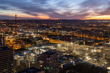 Evening view of Budapest with lights