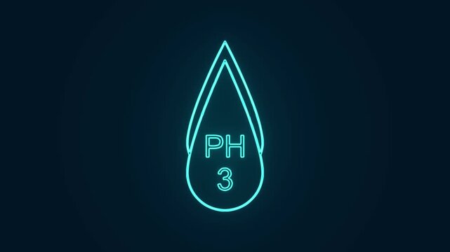 ph level 3 drop outline chemistry indicator animation