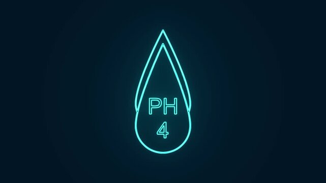 ph level 4 drop outline chemistry indicator animation