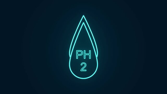 ph level 2 drop outline chemistry indicator animation
