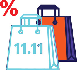 Abstract geometric composition with bold colors and text elements