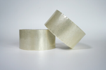 Rolls of transparent packing tape