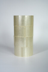 Rolls of transparent packing tape