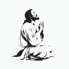 vector illustration of a man praying